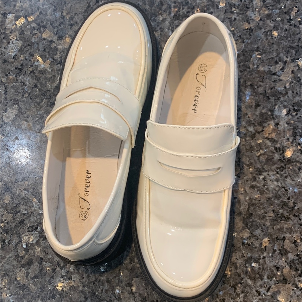 Forever Off White Patent Loafers